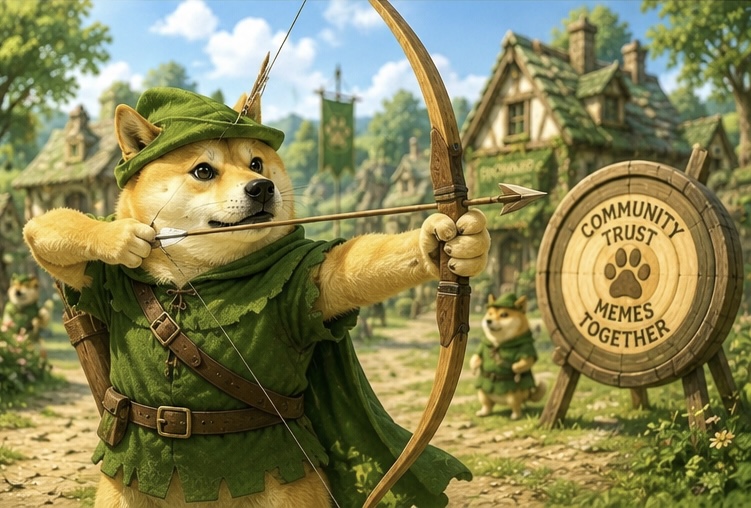 Manager Doge aiming at a target that celebrates community trust